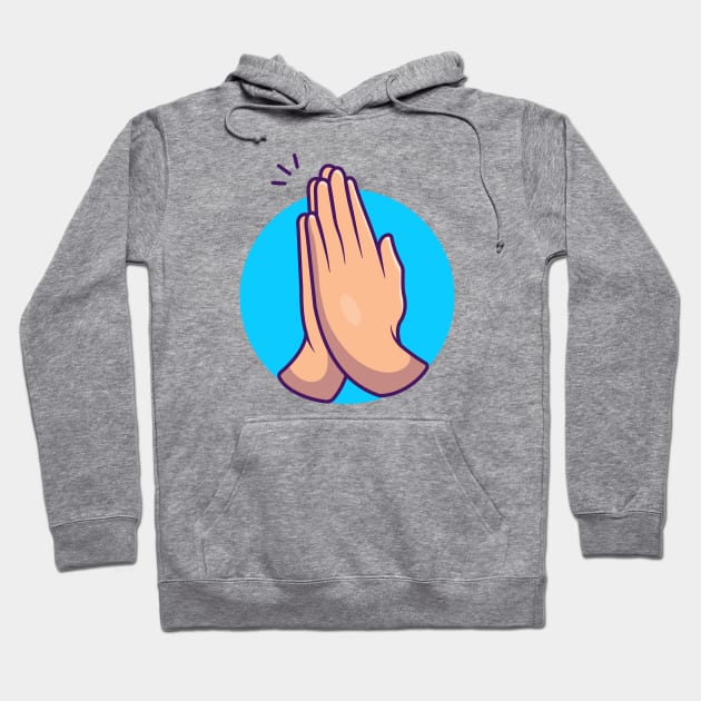 Namaste hand sign gesture cartoon Hoodie by Catalyst Labs